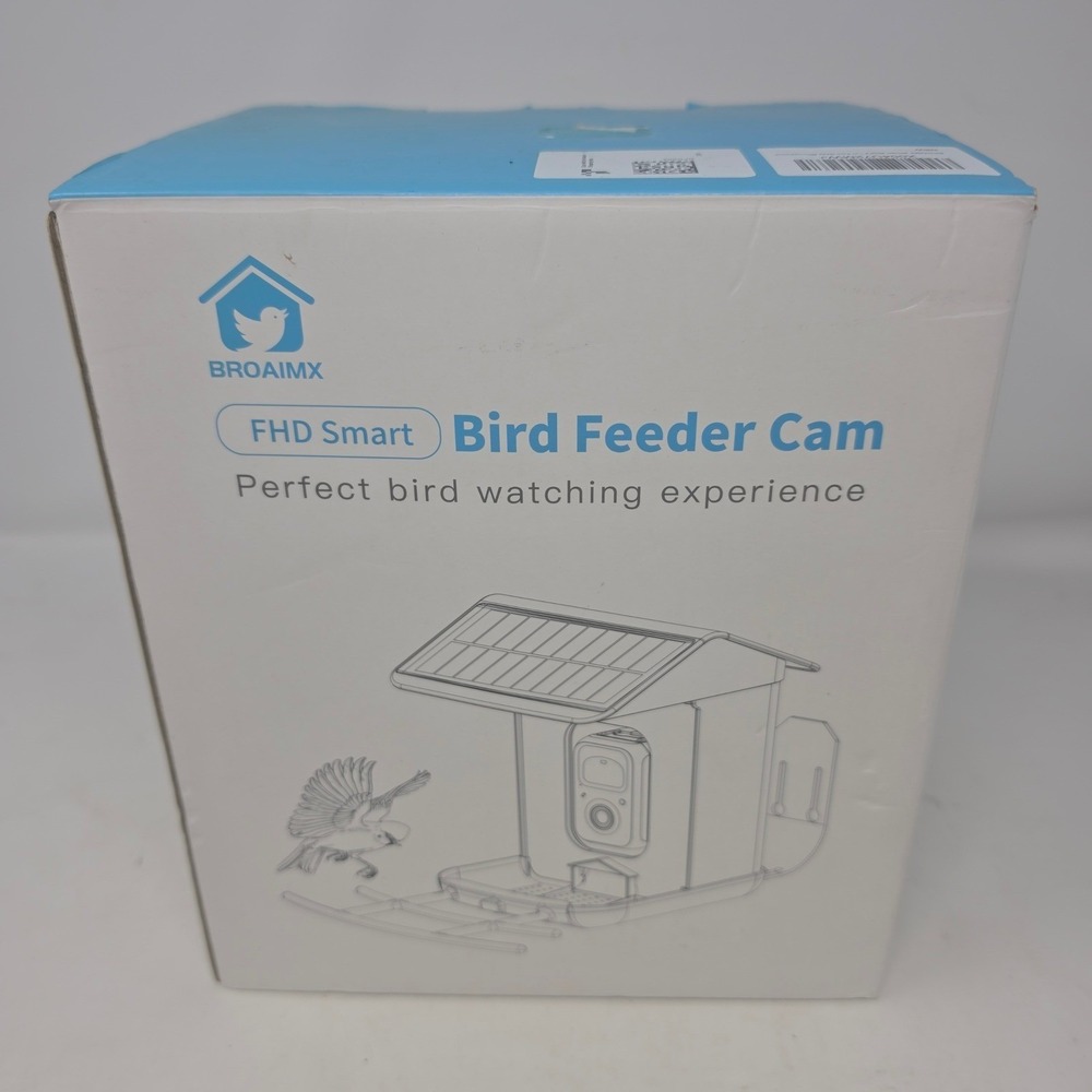 BROAIMX FHD Smart Bird Feeder Cam Solar Powered AI Identification IP65
